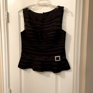 JS Collection Black peplum dressy top size 12